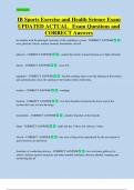 IB Sports Exercise and Health Science Exam  UPDATED ACTUAL   Exam Questions and  CORRECT Answers 
