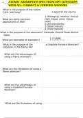 ATOMIC ABSORPTION SPECTROSCOPY QUESTIONS WITH ALL CORRECT & VERIFIED ANSWERS