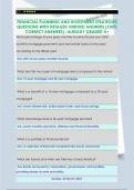FINANCIAL PLANNING AND INVESTMENT STRATEGIES  QUESTIONS WITH DETAILED VERIFIED ANSWERS &lpar;100&percnt;  CORRECT ANSWERS&rpar; &sol;ALREADY GRADED A&plus; 