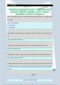 FINANCIAL MODELING EXAM 1 QUESTIONS WITH  DETAILED VERIFIED ANSWERS &lpar;100&percnt; CORRECT  ANSWERS&rpar; &sol;ALREADY GRADED A&plus; 