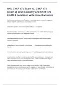 UNL CYAF 471 Exam &num;1&comma; CYAF 471 &lpar;exam 2&rpar; adult sexuality and CYAF 471 EXAM 1 combined with correct answers