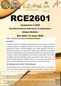 RCE2601 Assignment 2 &lpar;COMPLETE ANSWERS&rpar; 2025  - DUE 13 June 2025