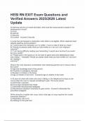 HESI RN EXIT Exam Questions and Verified Answers 2025&sol;2026 Latest Update