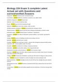 Biology 224 Exam 3 complete Latest Actual set with Questions and correct&sol;verified Answers