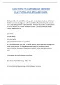 ANCC PRACTICE QUESTIONS VERIFIED QUESTIONS AND ANSWERS 2025&period; 