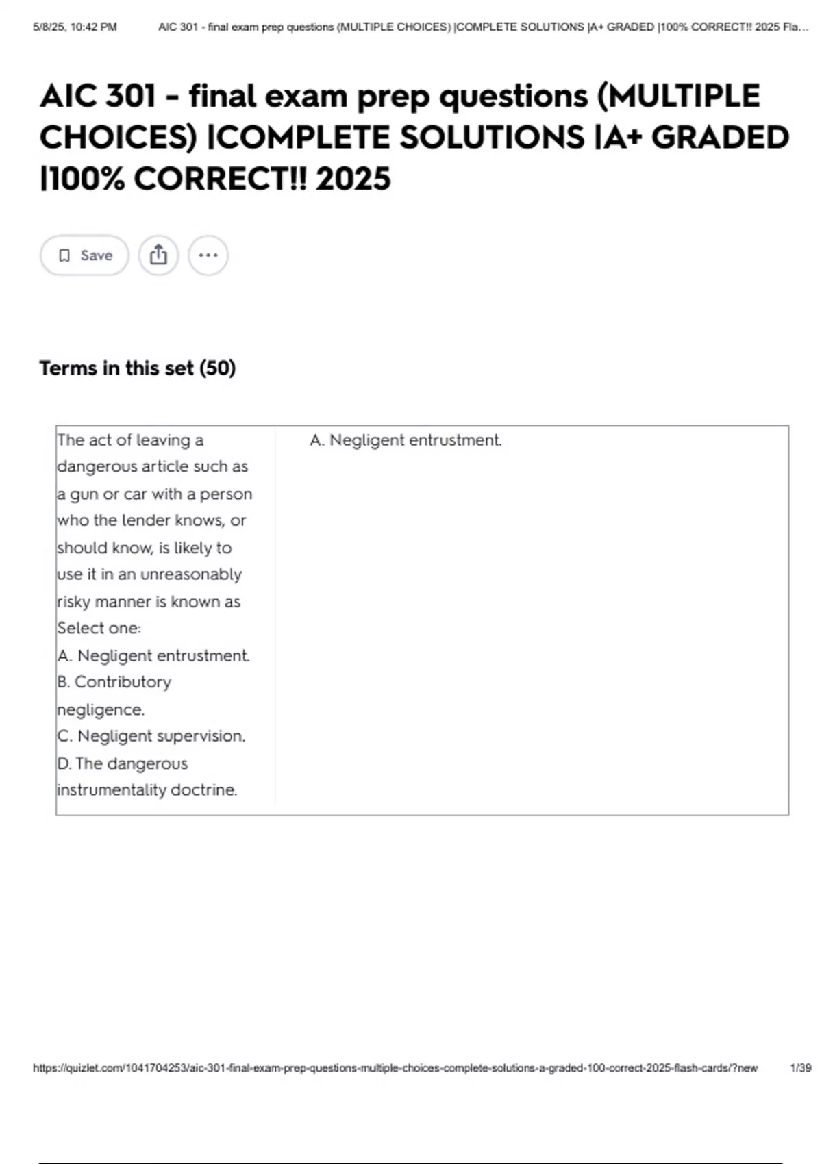AIC 301 - final exam prep questions (MULTIPLE CHOICES) |COMPLETE ...