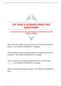 ATI TEAS 6 SCIENCE PRACTICE QUESTIONS WITH GUARANTEED ACCURATE ANSWERS &vert;VERIFIED