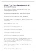 HSAN Final Exam Questions And All Correct Answers&period;