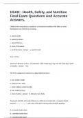 HSAN &colon; Health&comma; Safety&comma; and Nutrition Final Exam Questions And Accurate Answers&period;