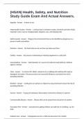&lpar;HSAN&rpar; Health&comma; Safety&comma; and Nutrition Study Guide Exam And Actual Answers&period;