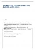 PATIENT CARE TECHNOLOGIES EXAM QUIZZES & ANS 2025&excl;&excl;