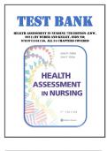 Test Bank for Health Assessment in Nursing 7th Edition &lpar;LWW&comma; 2021&rpar; By Weber and Kelley&comma; Isbn no&semi; 9781975161156&comma; all 34 Chapters Covered