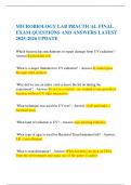  MICROBIOLOGY LAB PRACTICAL FINAL EXAM QUESTIONS AND ANSWERS LATEST 2025-2026 UPDATE