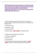 REFRIGERATION EXCELLENCE LATEST EXAM 2025 WITH MULTIPLE CHOICE OF QUESTIONS AND DETAILED CORRECT ANSWERS ALREADY GRADED A&plus; AND 100&percnt; GUARANTEE PASS &lpar;BRAND NEW&excl;&excl;&excl;&excl;&excl;&rpar;