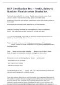DCF Certification Test - Health&comma; Safety & Nutrition Final Answers Graded A&plus;&period;