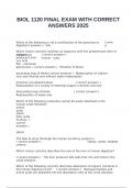 BIOL 1120 - BUNDLED EXAMS 1 WITH CORRECT ANSWERS 2025