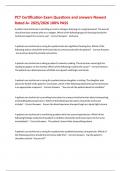 PCT Certification Exam Questions and answers Newest Rated A&plus; 2025&sol;2026 100&percnt; PASS