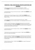 SEMESTER 1 FINAL EXAM REVIEW UPDATED QUESTIONS AND ANSWERS