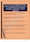 WA UST SITE ASSESSOR EXAM &vert;STUDY REVISION QUESTION 2025&vert;26 &vert;GUARANTEED ACCURATE ANSWERS &vert;VERIFIED &vert;LATEST VERSION