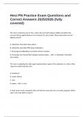 Hesi PN Practice Exam Questions and Correct Answers 2025&sol;2026 &lpar;fully covered&rpar;