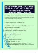 CANNON CTFA PREP QUESTIONS &vert;REVISION STUDY NOTES 202526 &vert;GUARANTEED ACCURATE ANSWERS &vert;LATEST VERSION