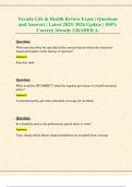 Nevada Life & Health Review Exam &vert; Questions and Answers &vert; Latest 2025&sol; 2026 Update &vert; 100&percnt; Correct&vert; Already GRADED A&period;