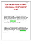 Azure Tide Practice Exam 2025&vert;Actual Exam With 100&percnt; Verified Questions And Correct Detailed Answers &vert;Guaranteed Success