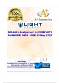 ZOL2601 Assignment 4 &lpar;COMPLETE ANSWERS&rpar; 2025 - DUE 13 May 2025&semi;100&percnt; trusted &comma;comprehensive and complete reliable solution with clear explanation