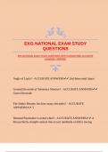 EKG NATIONAL EXAM STUDY QUESTIONS WITH GUARANTEED ACCURATE ANSWERS &vert;VERIFIED