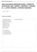 2025 ADVANCED MEDSURG EXAM &vert; COMPLETE  QUESTIONS AND CORRECT ANSWERS &vert; GRADED  A&plus; &vert; LATEST VERSION &vert; VERIFIED ANSWERS