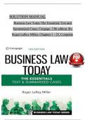 Solution Manual and Answer Guide for Business Law Today - The Essentials Text & Summarized Cases&comma; Cengage&comma; 13th Edition&comma; by Roger LeRoy Miller&comma; Verified Chapters 1 - 25&comma; Complete Newest Version