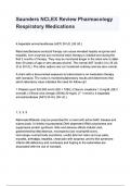 Saunders NCLEX Review Pharmacology Respiratory Medications