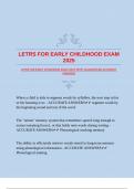 LETRS FOR EARLY CHILDHOOD EXAM 2025 WITH GUARANTEED ACCURATE ANSWERS
