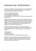 Respiratory Drugs - NCLEX Questions 2025&sol;2026 UPDATE &vert; QUESTIONS WITH 100&percnt; VERIFIED CORRECT ANSWERS &vert; CERTIFIED TEST BANK SOLUTIONS GRADE A&plus;&period;