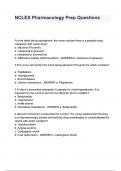 NCLEX Pharmacology Prep Questions 2025&sol;2026 UPDATE &vert; QUESTIONS WITH 100&percnt; VERIFIED CORRECT ANSWERS &vert; CERTIFIED TEST BANK SOLUTIONS GRADE A&plus;&period;