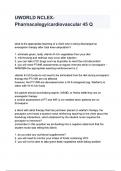 UWORLD NCLEX- Pharmacology&lowbar;cardiovascular 2025&sol;2026 UPDATE &vert; QUESTIONS WITH 100&percnt; VERIFIED CORRECT ANSWERS &vert; CERTIFIED TEST BANK SOLUTIONS GRADE A&plus;&period;
