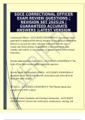 SOCE CORRECTIONAL OFFICER EXAM REVIEW QUESTIONS &vert;REVISION SET 202526 &vert;GUARANTEED ACCURATE ANSWERS &vert;LATEST VERSION
