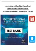 Interpersonal Relationships&colon; Professional Communication Skills for Nurses &ndash; 9th Edition by Elizabeth C&period; Arnold &vert; Complete Test Bank &lpar;Chapters 1&ndash;26&rpar;