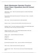 Basic Wastewater Operator Practice Exam Class 3 Questions And All Correct Answers&period;