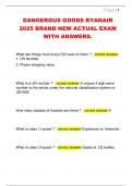 DANGEROUS GOODS RYANAIR  2025 BRAND NEW ACTUAL EXAM  WITH ANSWERS&period;