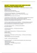 SECURITY TRAINING EXAM STUDY GUIDE 2025&sol;2026 QUESTIONS WITH ANSWERS RATED A&plus;