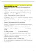 SECURITY TRAINING FINAL PAPER 2025&sol;2026 QUESTIONS WITH ANSWERS RATED A&plus;