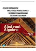 Solution Manual First Course in Abstract Algebra A&comma; 8th Edition by John B&period; Fraleigh All 1-56 Chapters Covered &comma;Latest Edition&comma;ISBN&colon;&comma;9780136731627