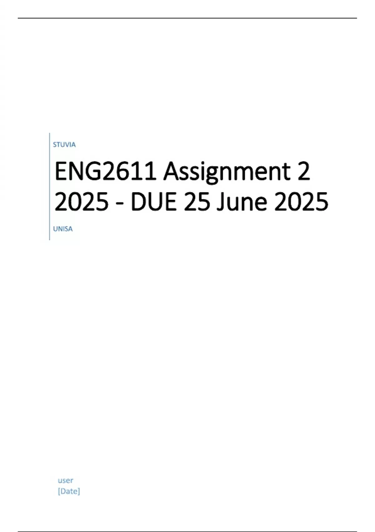 ENG2611 Assignment 2 (ANSWERS) 2025 - DUE 25 June 2025 - Applied ...