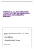 FIREFIGHTER 1C - WILDLAND EXAM &lpar;CALFIRE AND JBL TEST BASED&rpar; 2025 QUESTIONS WITH ACCURATE ANSWERS&excl;&excl;