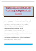 Peptic Ulcer Disease &lpar;PUD&rpar; Hesi Case Study 2025 Questions and Answers