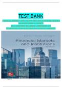 TEST BANK FINANCIAL MARKETS AND INSTITUTIONS&comma; 8TH EDITION BY ANTHONY SAUNDERS&comma;MARCIA CORNETT &vert;&vert;ALL CHAPTERS INCLUDING 1-25&vert;&vert;GRADED A&plus;&vert;&vert; ELABORATED EXAM QUESTIONS AND VERIFIED ANSWERS&period;