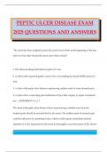 PEPTIC ULCER DISEASE EXAM 2025 QUESTIONS AND ANSWERS