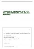 COMMERCIAL DRIVERS LICENSE TEST 2025 QUESTIONS WITH 100&percnt; SOLVED ANSWERS&excl;&excl;