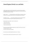 Dental Hygiene Florida Laws and Rules Exam Questions and Answers